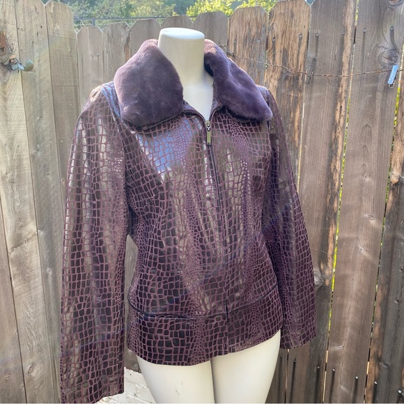 Bradley Bayou Jackets & Blazers - Bradley Bayou plum Genuine Leather Jacket size small